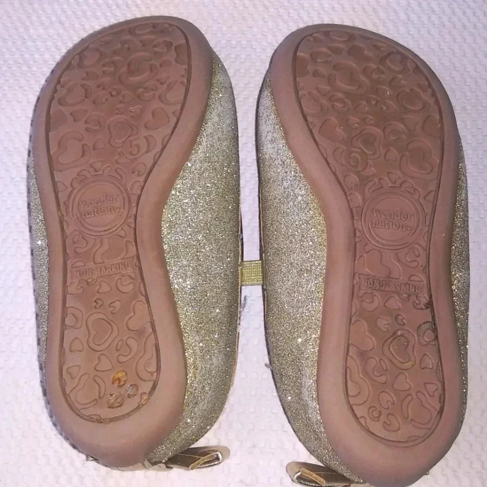 Wonder Nation Baby Girl Ballet Flat Shoes Size 5